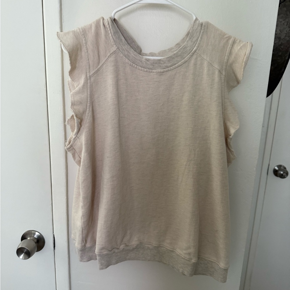 Cream Sleeveless Women's Top